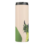 Groene Schattigee Dragon Portrait Peach Thermosbeker (Achterkant)
