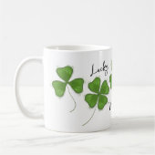 Groene Schattigee Four Leaf Clover gepersonaliseer Koffiemok (Links)