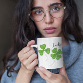 Groene Schattigee Four Leaf Clover gepersonaliseer Koffiemok