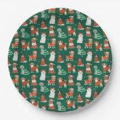 Groene Schattigee Kersthonden Vakantie Puppy Patro Papieren Bordje (Voorkant)