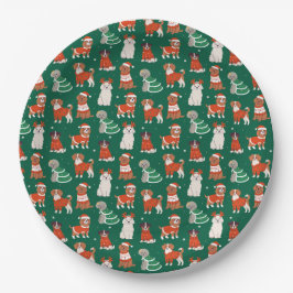 Groene Schattigee Kersthonden Vakantie Puppy Patro Papieren Bordje