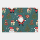 Groene Schattigee kerstset van 3 Inpakpapier Vel (Voorkant 3)