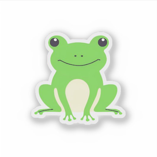 groene Schattigee kikker Sticker (Voorkant)