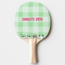 Groene Schattigee Kinder  Manga Cartoon Kikker Tafeltennisbatje