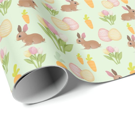 Groene Schattigee Paashaas Gift Wrapping Paper Wra Cadeaupapier (Rol Hoek)