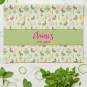 Groene Schattigee Paaskeuken Handdoek Gepersonalis (Gevouwen)