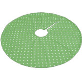 Groene Schattigee polka stippen Fleece Kerstboom Rok (Gekanteld)