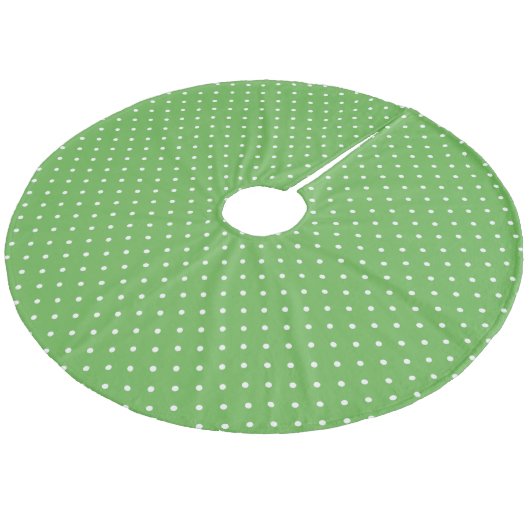 Groene Schattigee polka stippen Fleece Kerstboom Rok (Gekanteld)