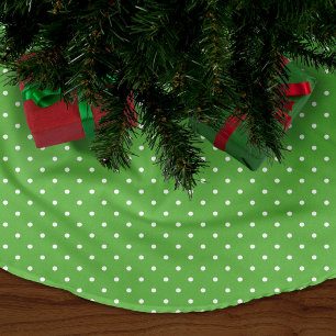Groene Schattigee polka stippen Fleece Kerstboom Rok