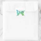 Groene Schattigee Zen Butterfly Sticker (Tas)