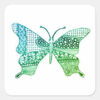 Groene Schattigee Zen Butterfly Sticker