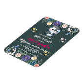 Groene Schattigee zoete pinguïn bloem baby shower Magneet (Linkerzijde)