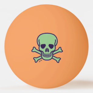 Groene Schedel 1 ster oranje pingpongbal