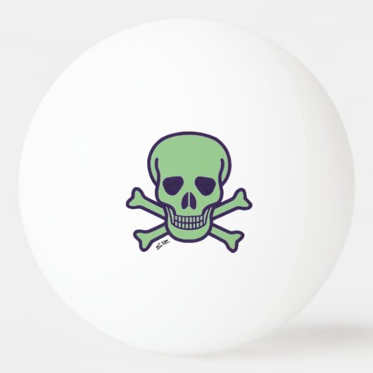 Groene schedel 1 ster ping pong bal pingpongbal (Voorkant)