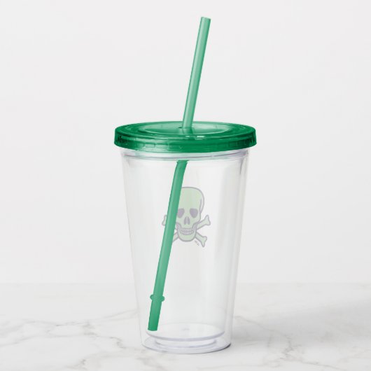 Groene schedel acryl tumbler acryl drinkbeker (Achterkant)
