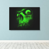 Groene schedel canvas afdruk (Insitu (Houten vloer))