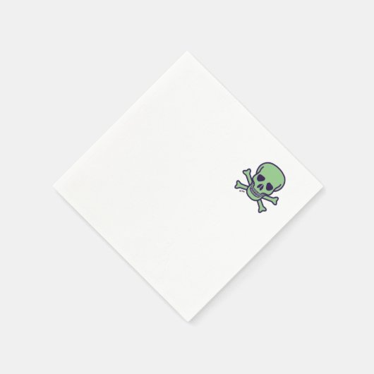 Groene schedel cocktail papier servetten hoek (Hoek)
