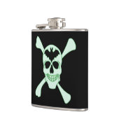 Groene schedel- en beenderkolf heupfles (Links)