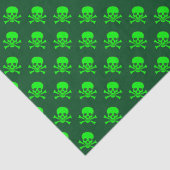 Groene schedel- en beenderpatroon tissuepapier (Detail)