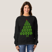 Groene Schedel en Botten Kerstboom Trui (Voorkant volledig)
