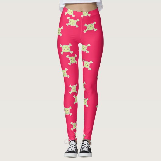 groene schedel en botten leggings (Voorkant)