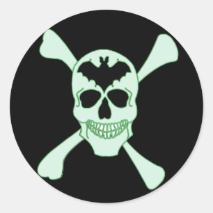 Groene schedel en dwarsbeenderen Stickers