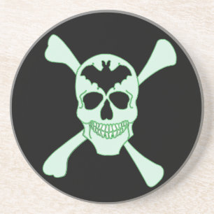 Groene schedel en dwarse Botten Onderzetter