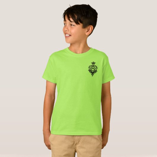 Groene schedel- en kaartuitsteeksel T-shirt (Voorkant volledig)