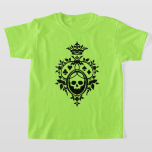 Groene schedel- en kaartuitsteeksel T-shirt