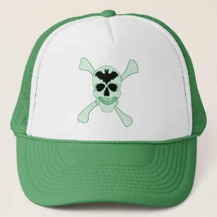 Groene Schedel en Kruisbeenderen Hoed Trucker Pet