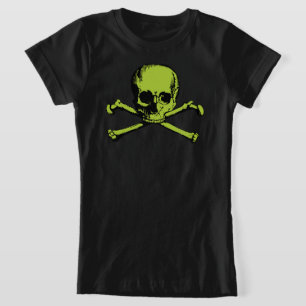 Groene schedel en kruisbeenderen T-shirt