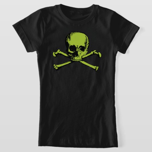 Groene schedel en kruisbeenderen T-shirt (Laagn)