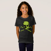 Groene schedel en kruisbeenderen T-shirt (Voorkant volledig)