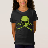 Groene schedel en kruisbeenderen T-shirt (Voorkant)