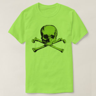 Groene schedel en kruisbeenderen T-shirt