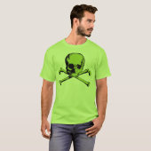 Groene schedel en kruisbeenderen T-shirt (Voorkant volledig)