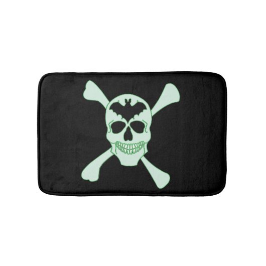 Groene schedel en kruisgraten Bath Mat (Voorkant)