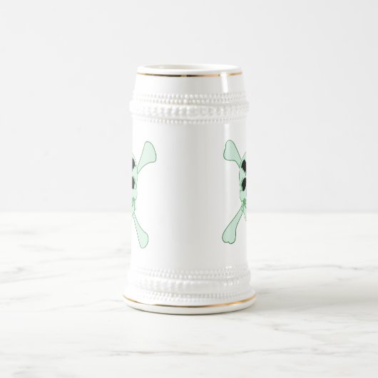 Groene schedel en kruisgraten bierpul (Center)