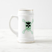 Groene schedel en kruisgraten bierpul (Links)