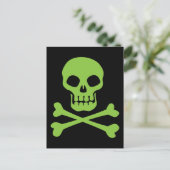 Groene schedel en kruisgraten briefkaart (Staand voorkant)