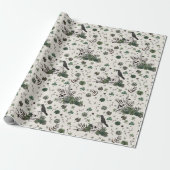 Groene schedel en Rozen Patroon St Patricks Day Go Cadeaupapier (Uitgerold)