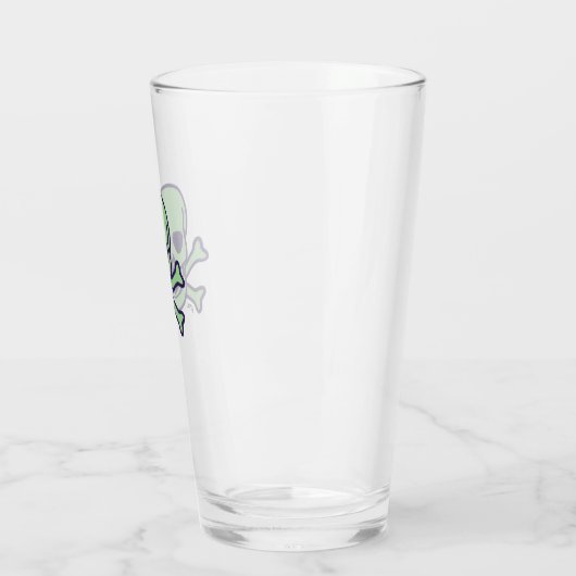 Groene schedel glazen tumbler (Links)