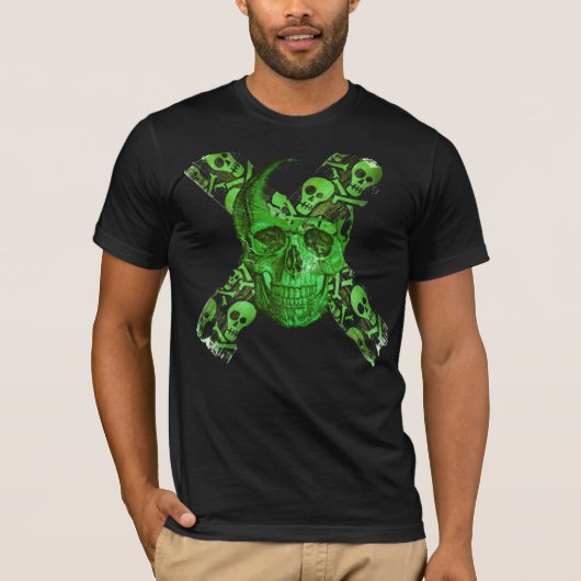 Groene schedel - Grappige schedel #3 T-shirt (Voorkant)