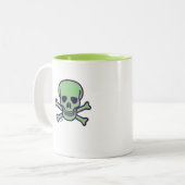 Groene schedel groen tweekleurige mok (Voorkant links)