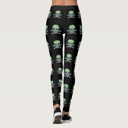 Groene schedel grote schedels leggings (Achterkant)