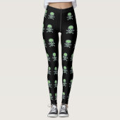 Groene schedel grote schedels leggings (Voorkant)