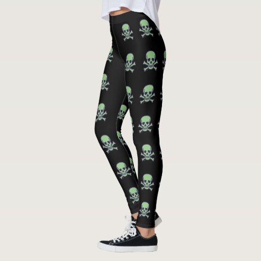 Groene schedel grote schedels leggings (Links)