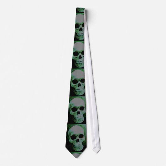 Groene schedel Kunstwerk Neckwear Stropdas (Voorkant)