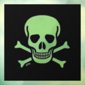 Groene schedel lg zwart sq venster vastklampen ach raamsticker (Vel 3)