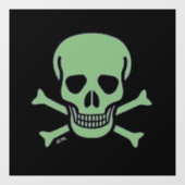 Groene schedel lg zwart sq venster vastklampen ach raamsticker (Vel)